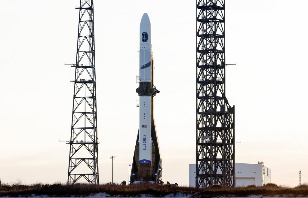 The New Glenn rocket on the launch pad. Photo: Reuters