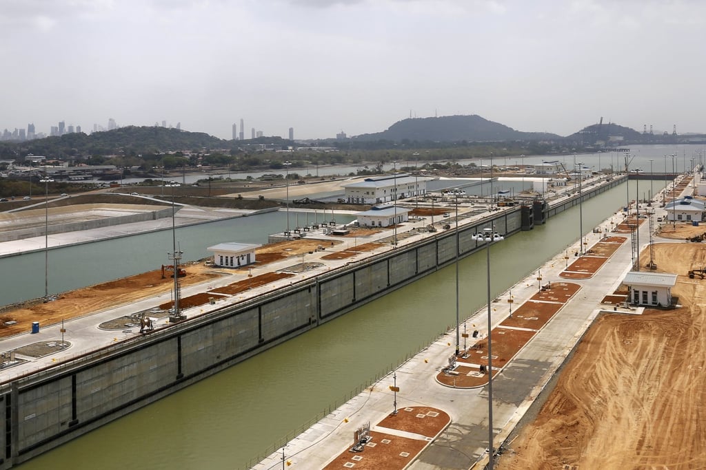 The new set of locks in the Panama Canal expansion project on March 11, 2016. A lock is a device used to raise and lower vessels between stretches of water of different levels on waterways. Photo: Reuters