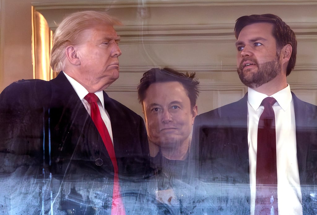 US President-elect Donald Trump, Tesla CEO Elon Musk and Vice-President-elect J.D. Vance. File photo: TNS