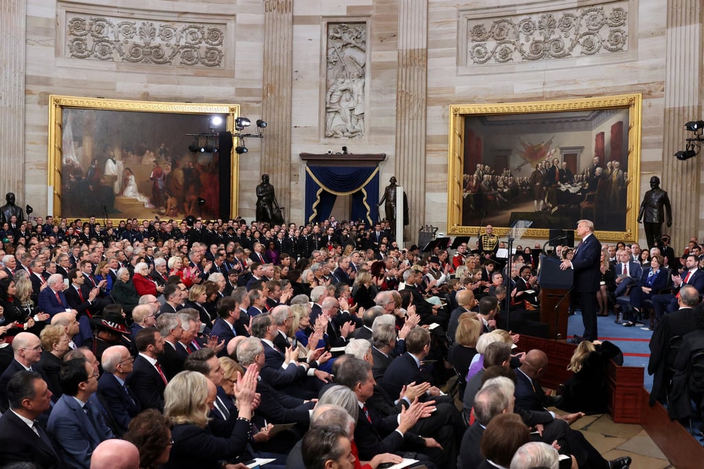 Scenes inside the Rotunda of the US Capitol. Photo: Reuters