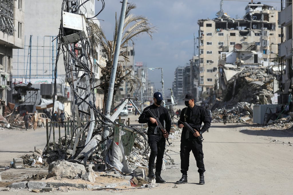 Palestinian Hamas police in Gaza City. Photo: Reuters