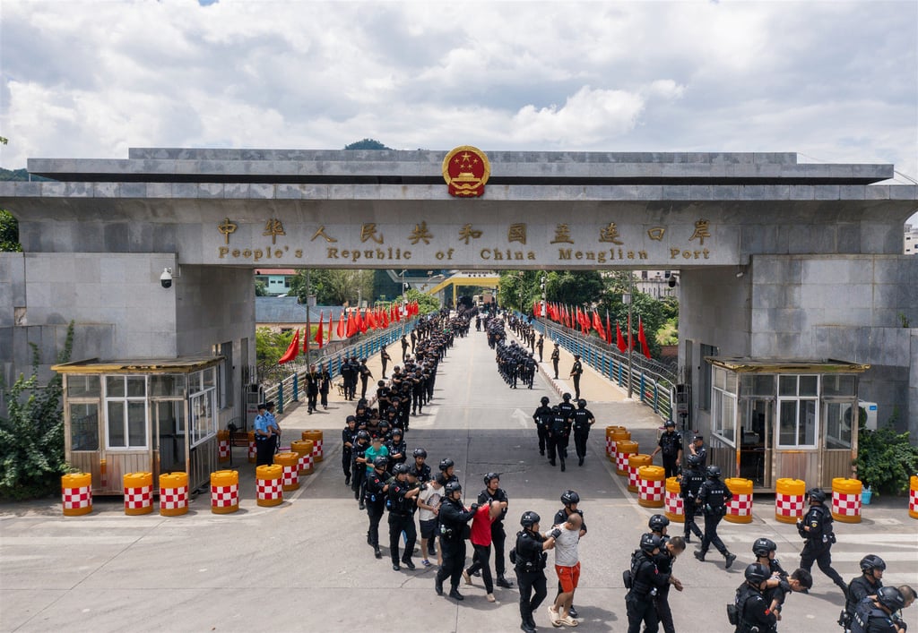 More than 1,200 fraud suspects were handed over from Myanmar authorities to the Chinese government in September 2023. Photo: Xinhua