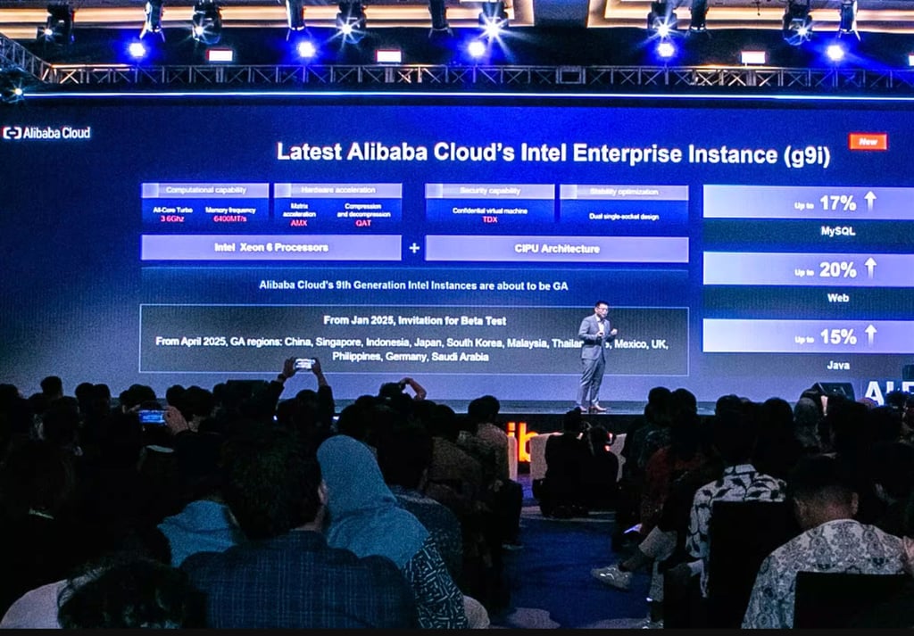 Alibaba Cloud launches an expanded suite of large language models and artificial-intelligence development tools at its annual developer summit in Indonesia on January 21, 2025. Photo: Handout