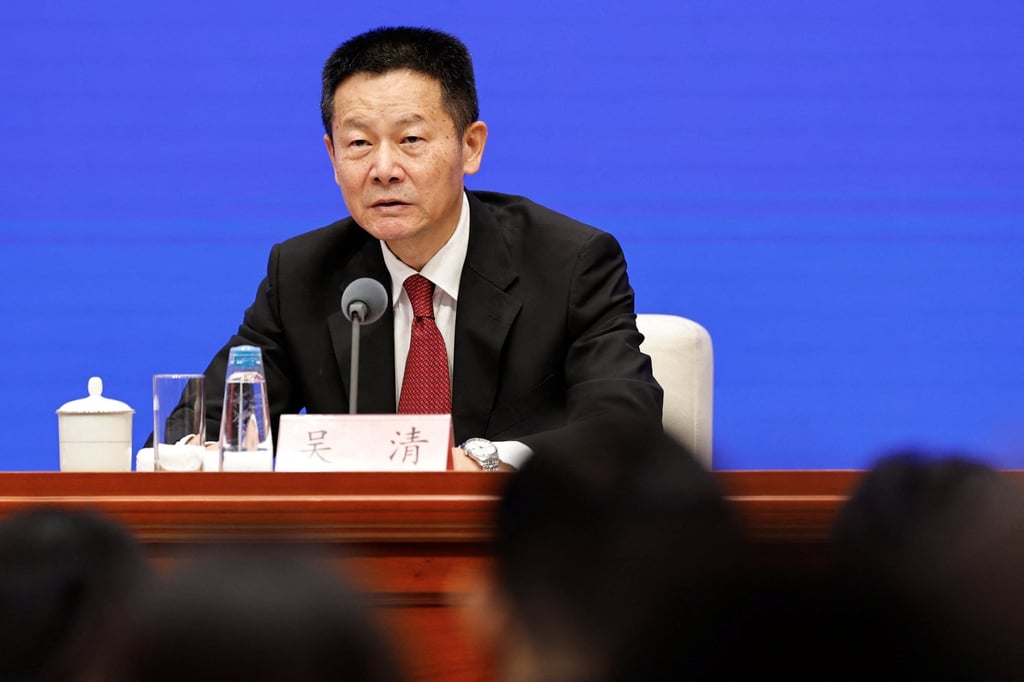 CSRC chairman Wu Qing will take part in a briefing on Thursday, where measures will be announced to boost China’s stock market. Photo: Reuters