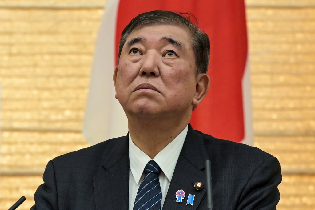 Japan’s Prime Minister Shigeru Ishiba listens during a press conference in Tokyo on Tuesday. Photo: EPA-EFE