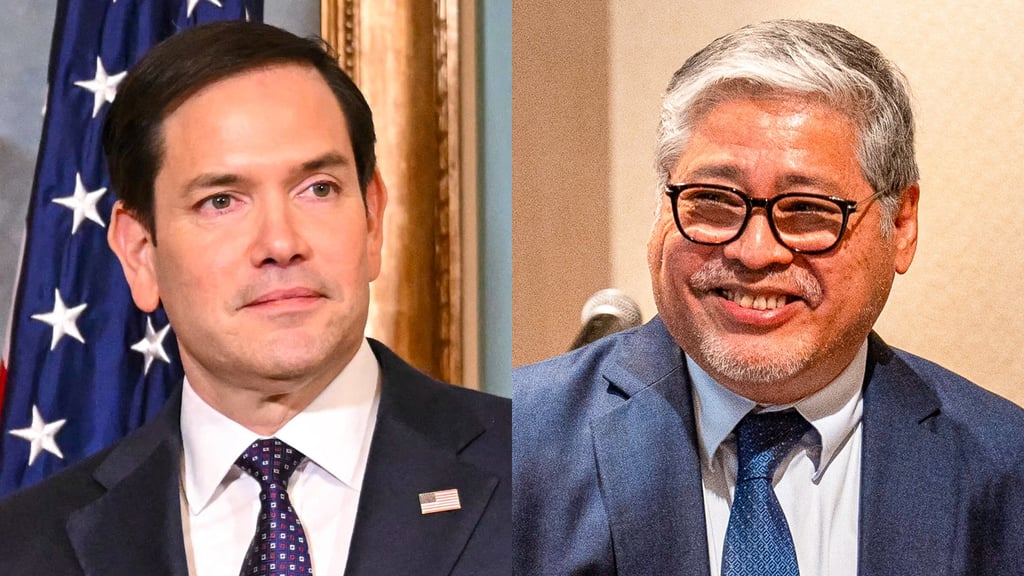 New US Secretary of State Marco Rubio (left) and Philippine Foreign Secretary Enrique Manalo. Photos: AFP, AP