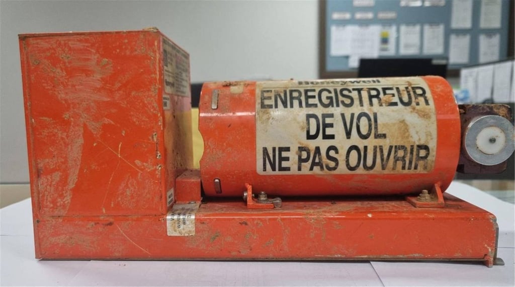 The cockpit voice recorder (CVR) retrieved from Jeju Air flight 2216. Photo: AFP
