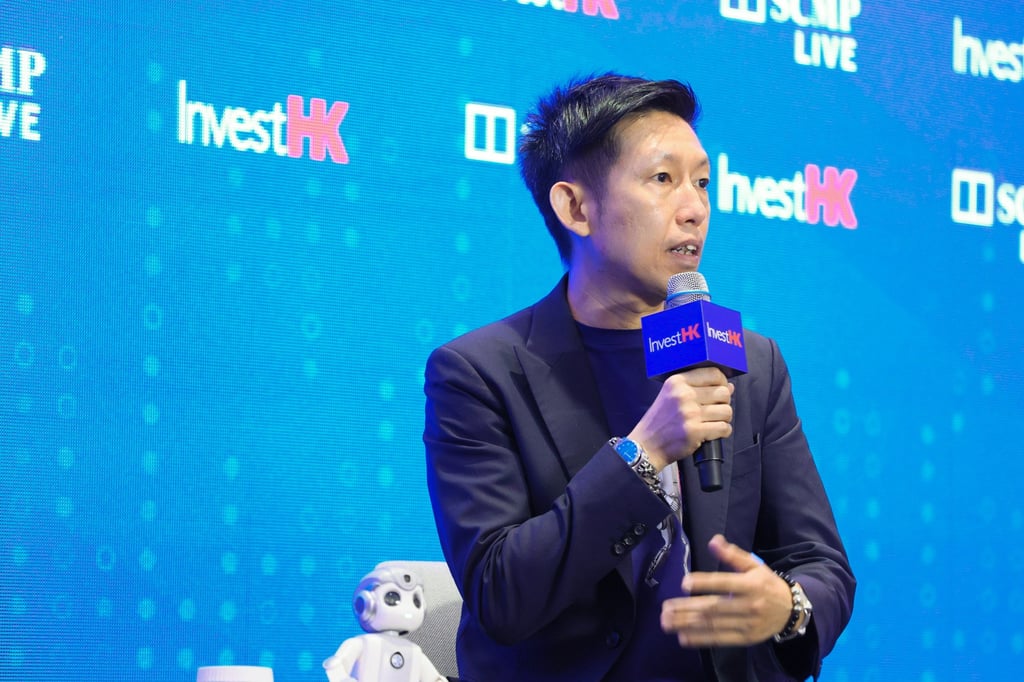 Michael Tam, chief brand officer of UBTech, speaks at the InnoTech Forum 2024 in Hong Kong, October 18, 2024. Photo: SCMP
