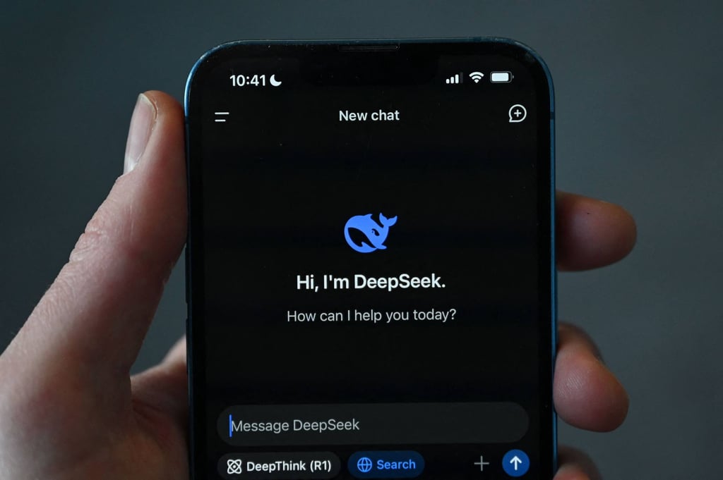 A DeepSeek app is shown on a a mobile phone. Photo: AFP
