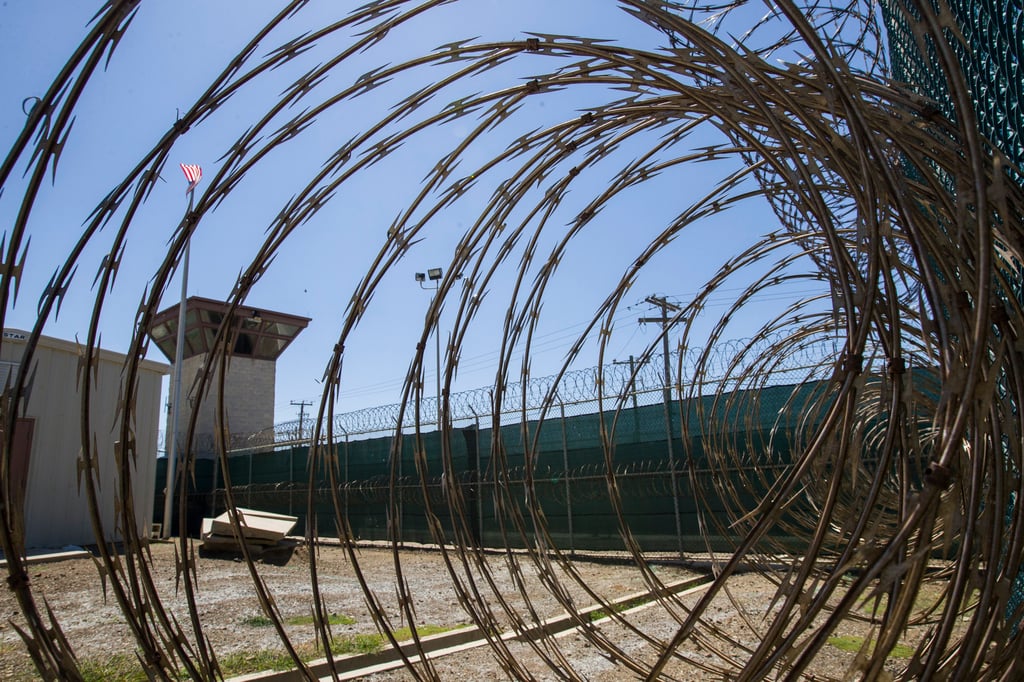 Razor wire inside the Camp VI detention facility in Guantanamo Bay Naval Base, Cuba. File photo: AP