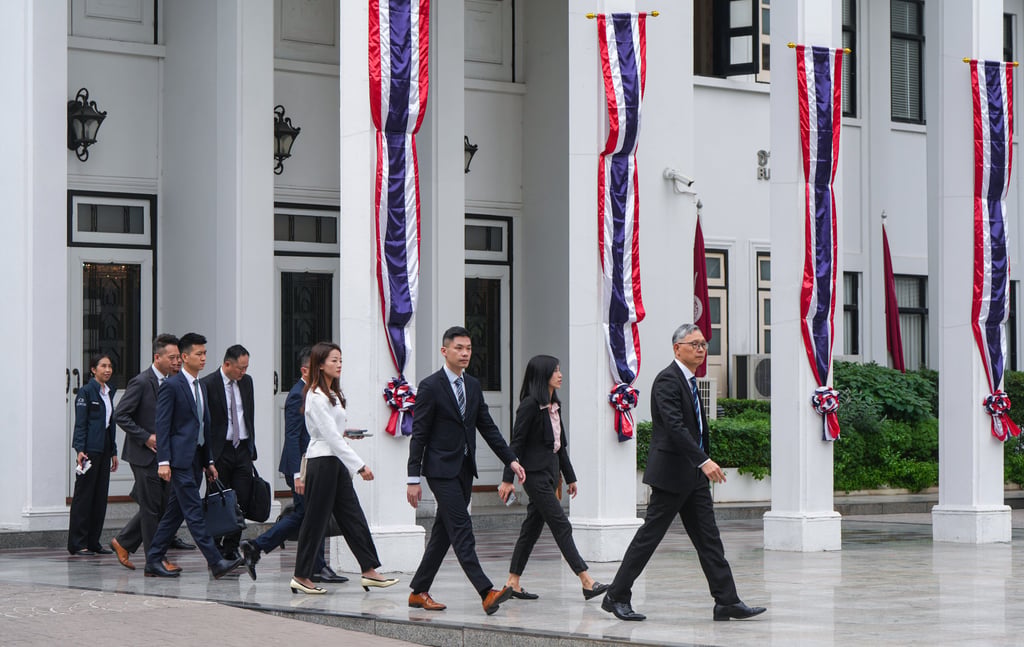 Undersecretary for Security Michael Cheuk Hau-yip (right) led a task force that met representatives of Thailand’s police in Bangkok earlier this month. Photo: Sam Tsang