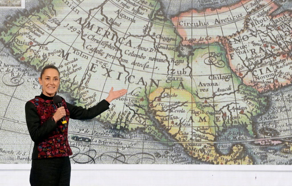 Mexico’s President Claudia Sheinbaum says the US should be called “Mexican America” during a press conference at the National Palace on January 8. Photo: TNS