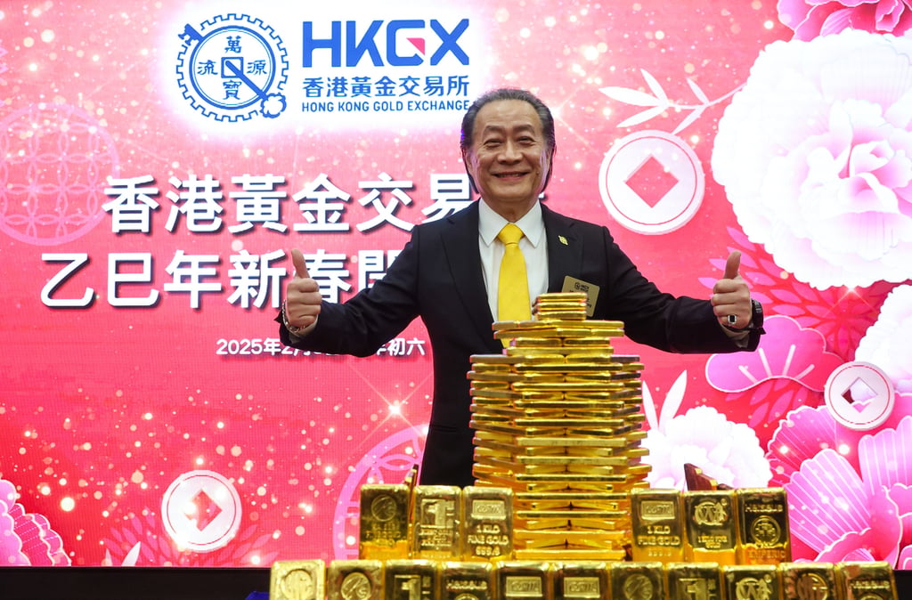 Haywood Cheung Tak-hay, chairman of Hong Kong Gold Exchange, attends the exchange’s opening ceremony for the new lunar year in Sheung Wan on February 3, 2025. Photo: Edmond So