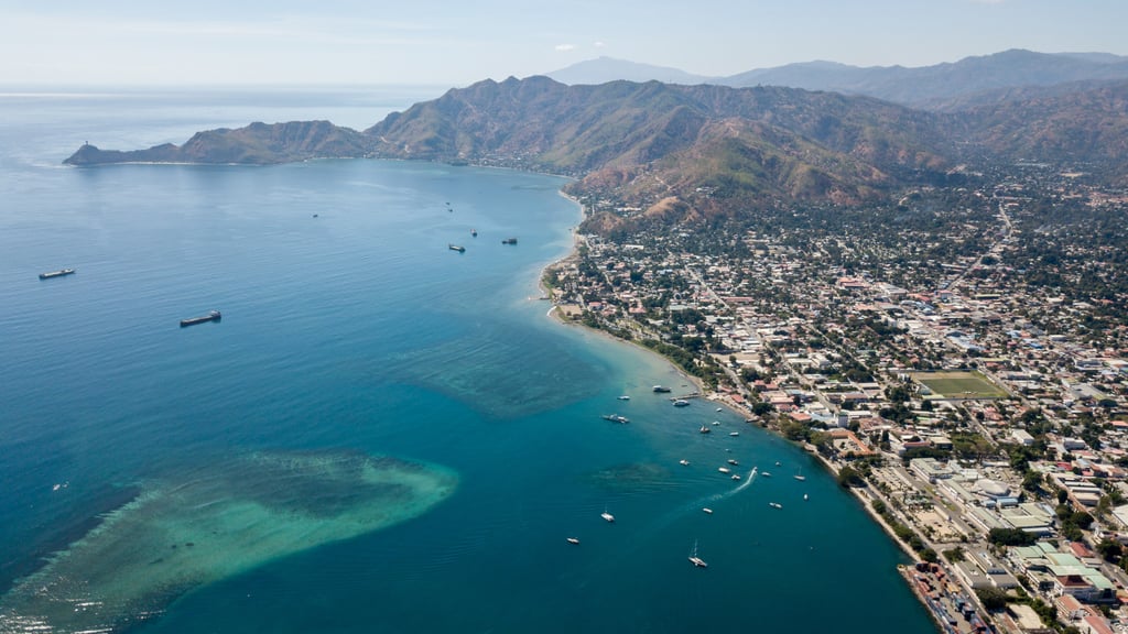 An aerial view of East Timor’s capital, Dili. Southeast Asia’s poorest nation, also known as Timor-Leste, gained independence from Indonesia in 2002. Photo: Shutterstock
