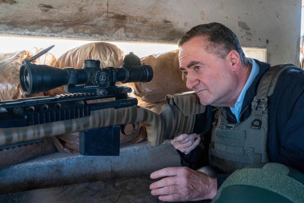 Israeli Defence Minister Israel Katz on a troop visit to southern Lebanon. Katz hailed Trump’s announcement that the United States would aim to take control of Gaza. Photo: Israeli Ministry of Defence/dpa