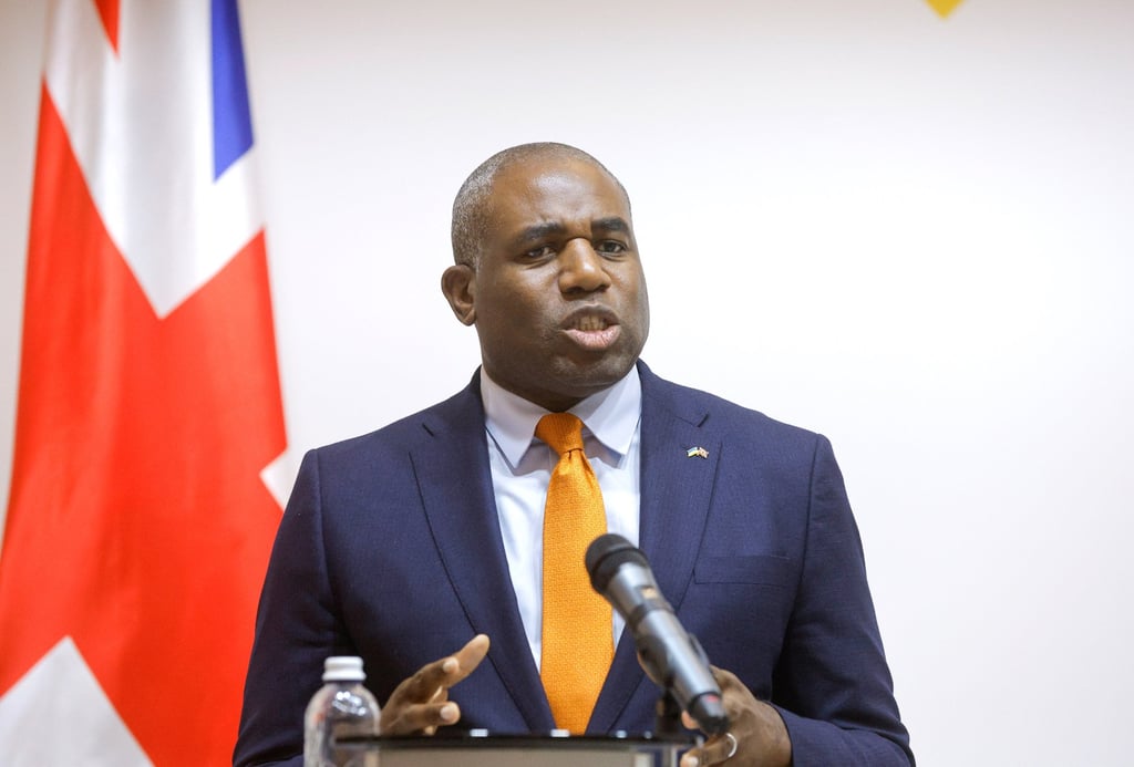 UK Foreign Secretary David Lammy speaks during a press conference in Kyiv, Ukraine, on Wednesday. Photo: Ukrinform via dpa