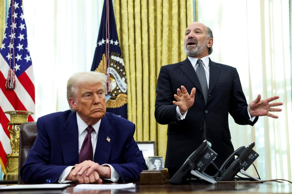 US President Donald Trump and commerce secretary nominee Howard Lutnick. Photo: Reuters