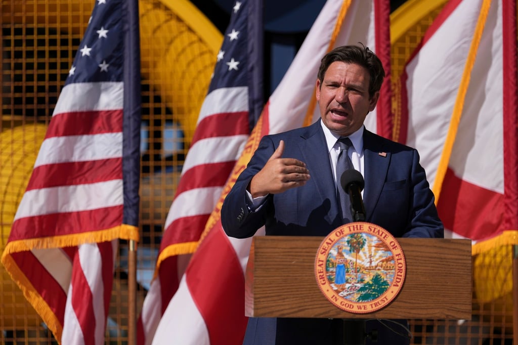 Florida Governor Ron DeSantis speaks during a press conference in Miami on February 5. Photo: AP