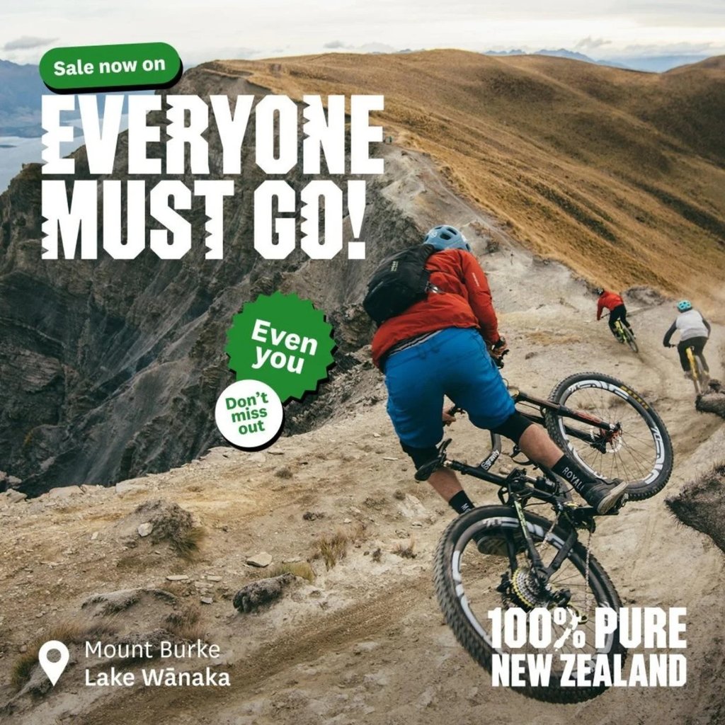 One of the adverts launched on Sunday as part of Tourism New Zealand’s NZ$500,000 “Everyone must go!” campaign, aimed at Australians. Photo: Tourism New Zealand