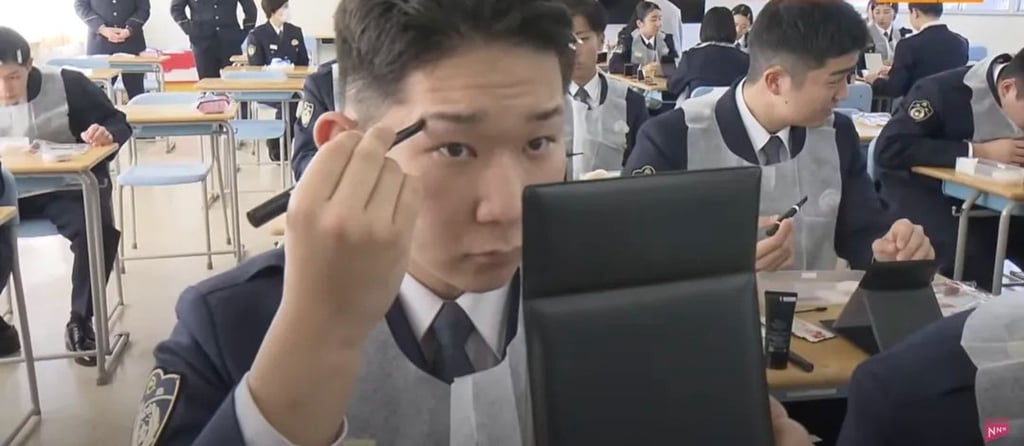 The academy launched a make-up course to help police officers maintain a neat appearance and build community trust. Photo: Weixin/事儿君 英国那些事儿