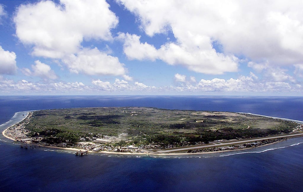 An aerial photo taken in 2001 shows the Pacific island nation of Nauru. Photo: AFP