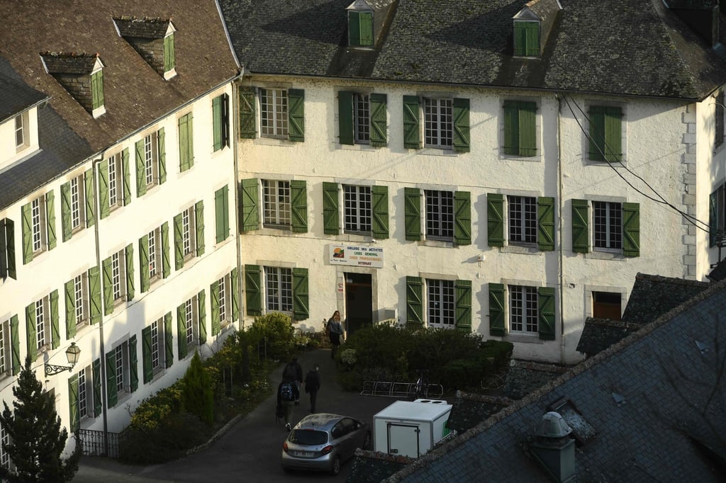 Students enter a building at the Notre-Dame de Betharram institution in Lestelle-Betharram, south-western France. Photo: AFP