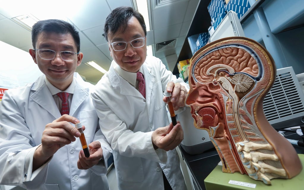 Professor Allen Chan Kwan-chee (left) and Professor Dennis Lo Yuk-ming (right) of the Chinese University of Hong Kong on 10 August 2017. Photo: Dickson Lee