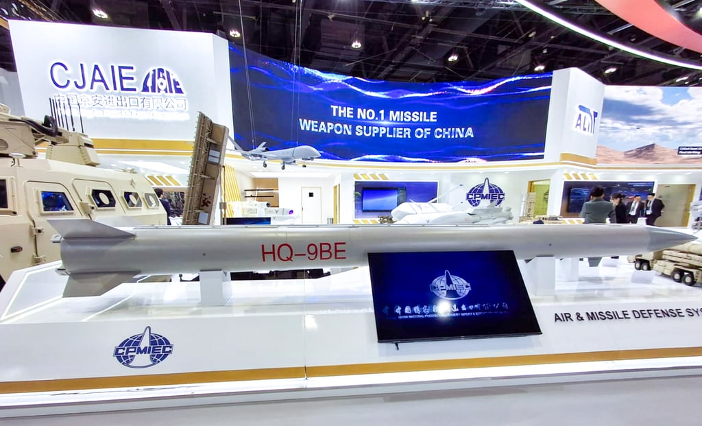 A 1:1 full-scale model of the HQ-9BE air defence missile system. Photo: Handout