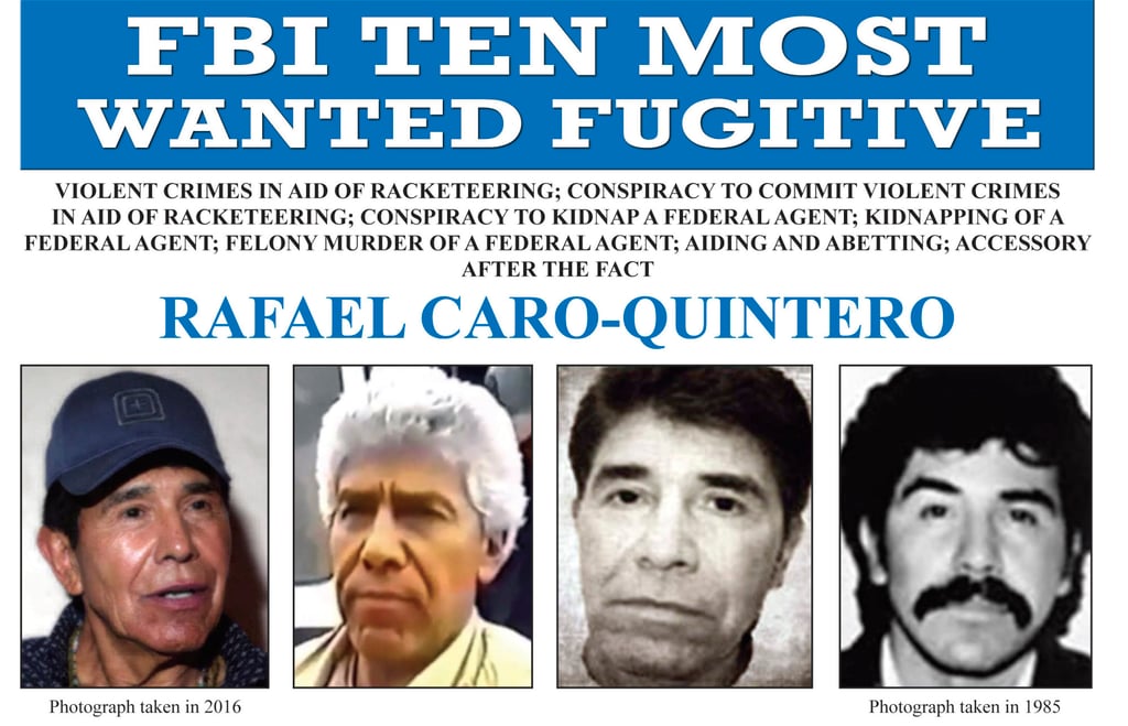 An FBI wanted posted for Rafael Caro Quintero. File photo: FBI via AP