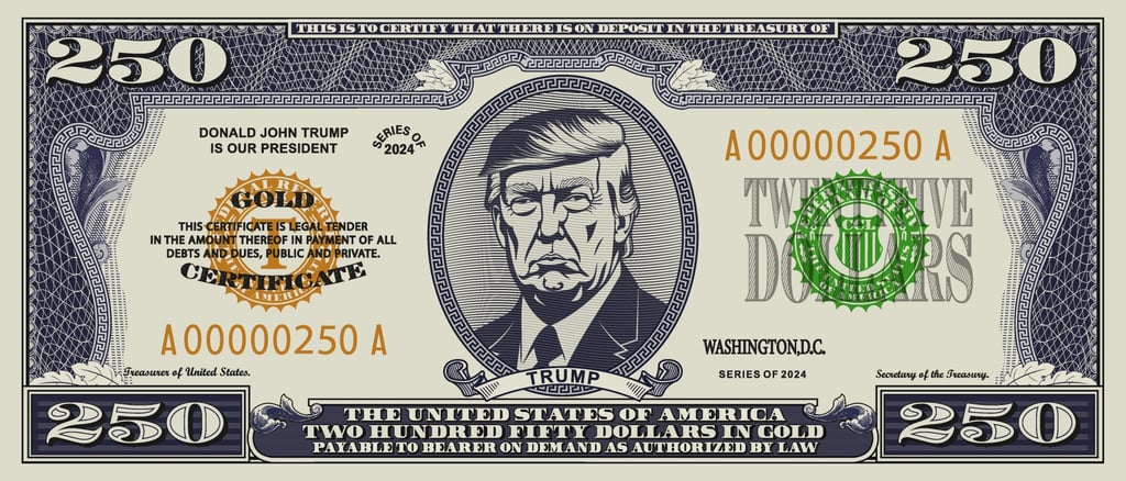 A mock-up of the proposed banknote shows President Donald Trump on the bill. Photo: Shutterstock