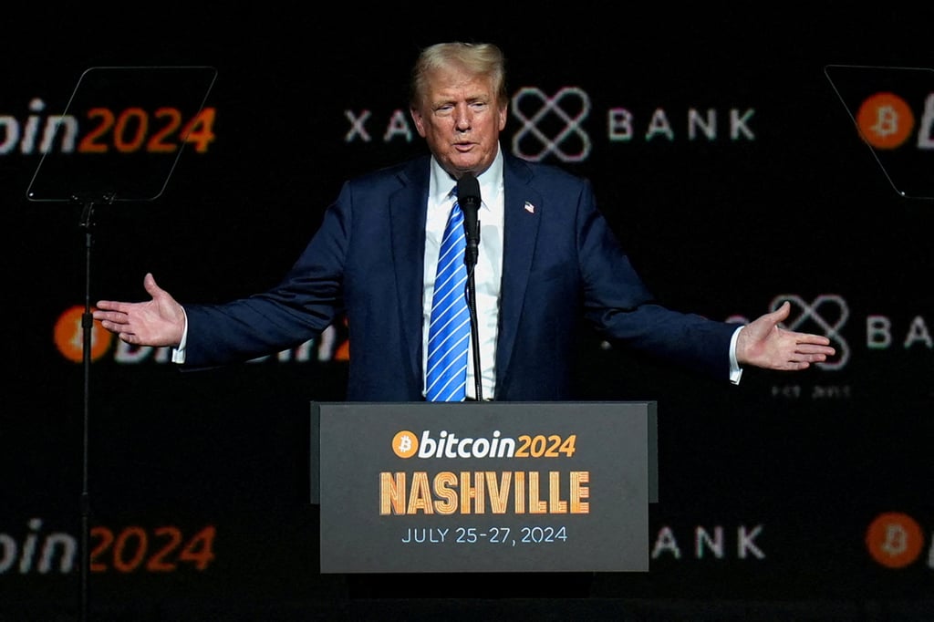 Donald Trump attends the Bitcoin 2024 event in Nashville, Tennessee, last July during his election campaign. Photo: Reuters