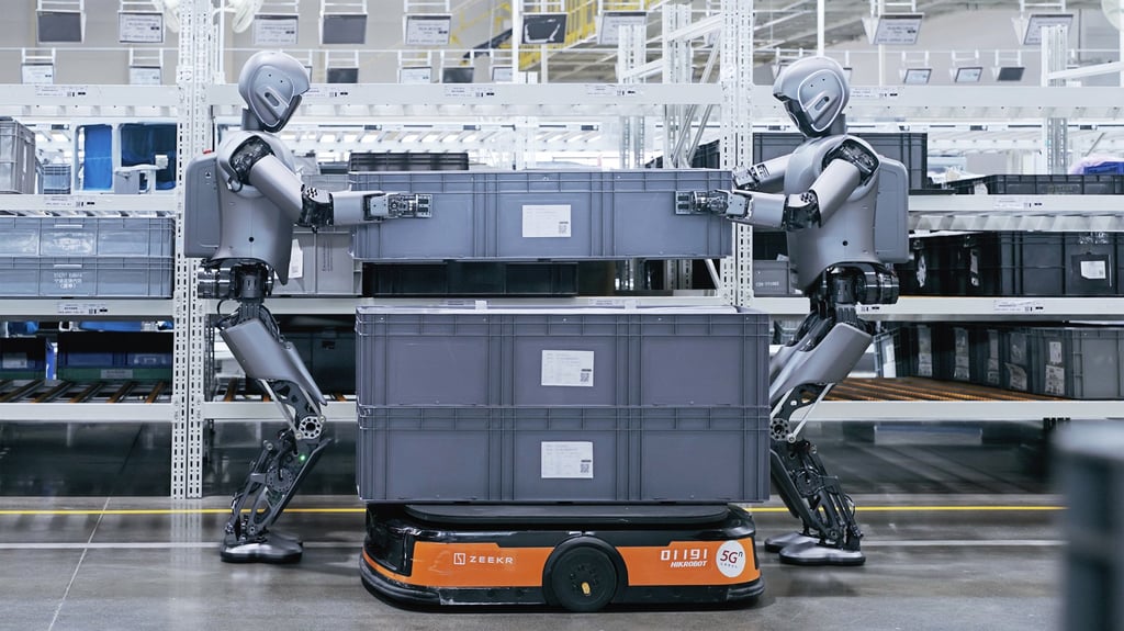UBTech robots working in the Zeekr car plant in Ningbo. Photo: Handout