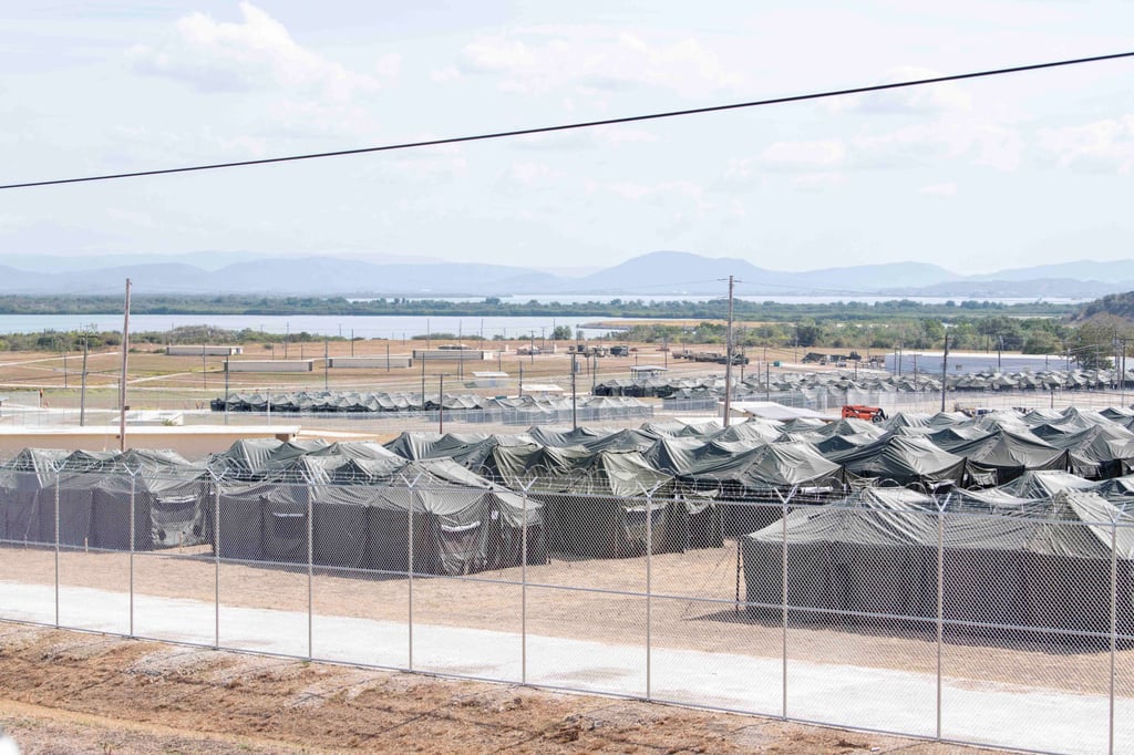 Holding tents for detained migrants. Photo: US Navy via Reuters