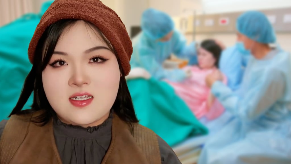 A woman in China has given birth to a baby boy just 24 hours after she found out she was 34 weeks pregnant. Photo: SCMP composite/Shutterstock/Douyin