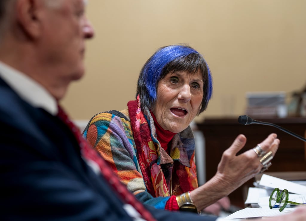 US congresswoman Rosa DeLauro answers a question from a Republican member of the House Rules Committee at the Capitol on Monday. Photo: AP
