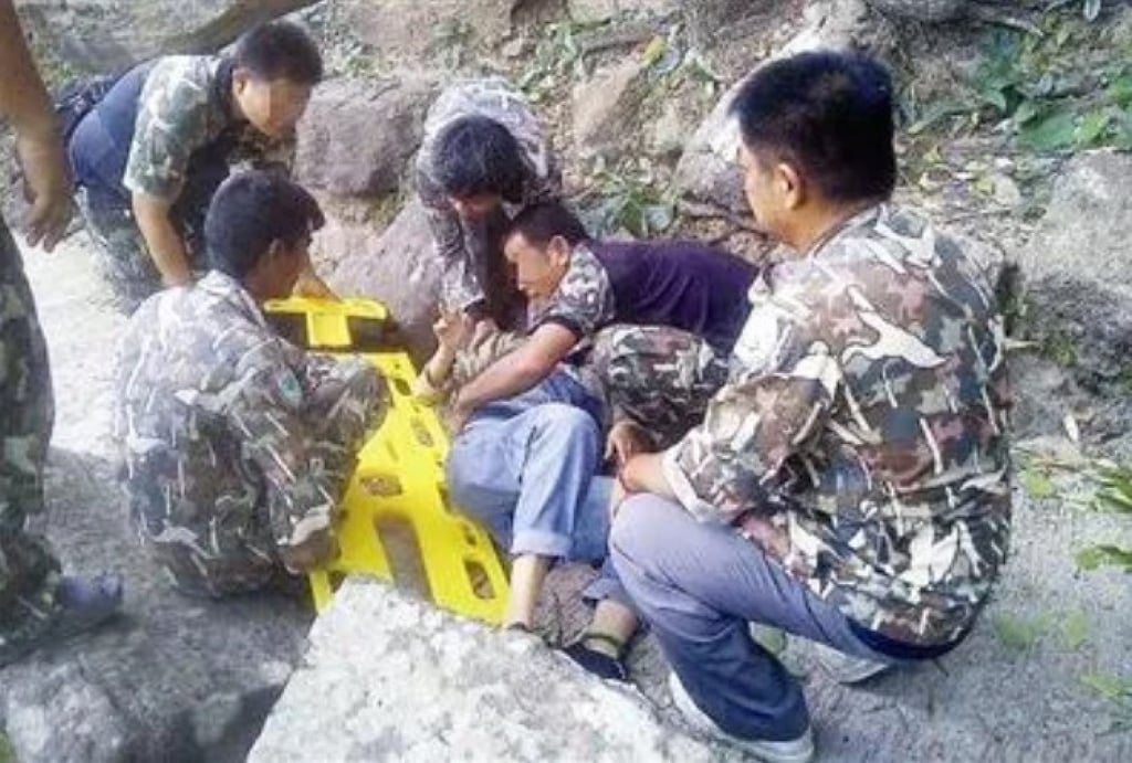 Wang sustained severe injuries during the harrowing 34-metre fall while holidaying at a Thai national park in June 2019 with her husband. Photo: Weixin