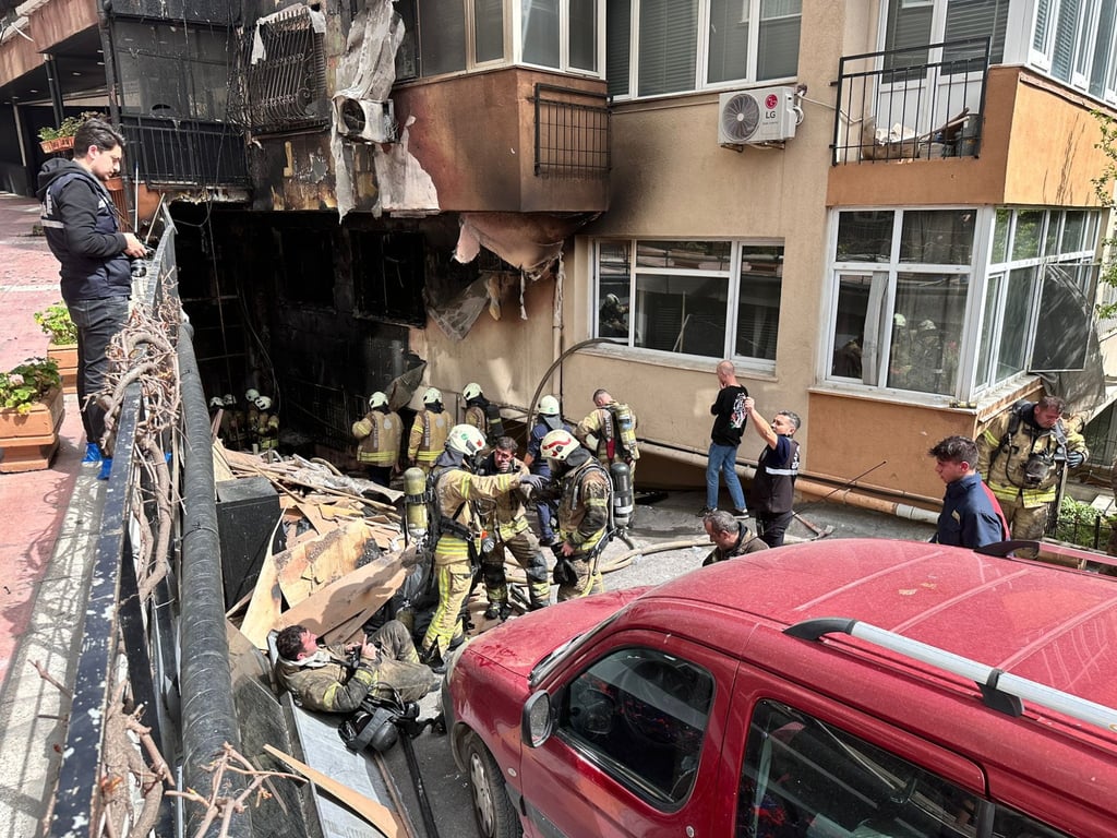 Fire officers work at the scene of a fatal nightclub fire in Istanbul, Turkey, last year. Photo: EPA-EFE