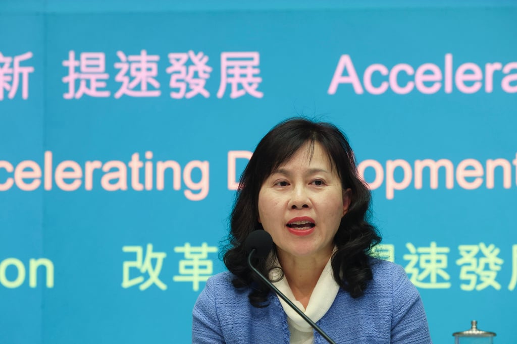 Mable Chan, secretary for transport and logistics, says mainland Chinese authorities may take responsibility for building the tunnel under Deep Bay in a bid to speed up construction. Photo: Edmond So