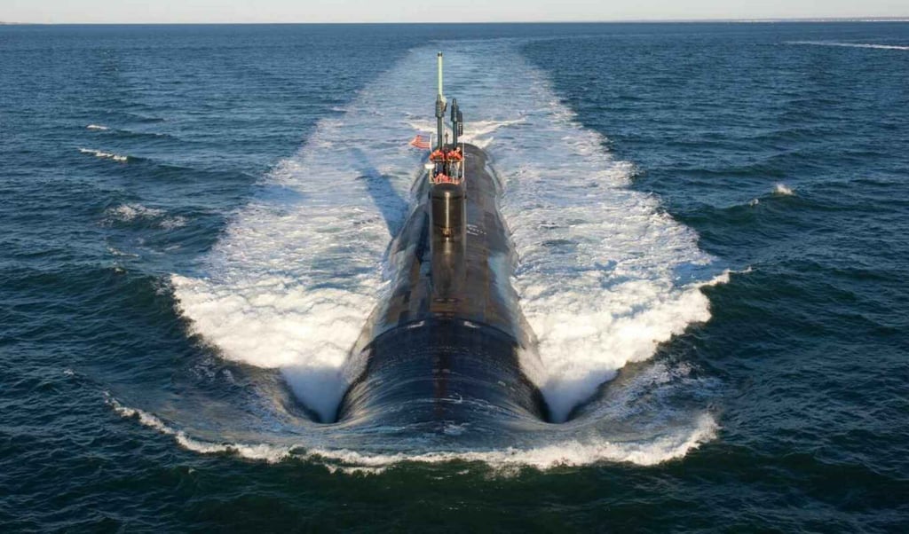 A Virginia-class nuclear-powered attack submarine of the type that will rotate through Australia’s biggest naval base under Aukus. Photo: US Navy