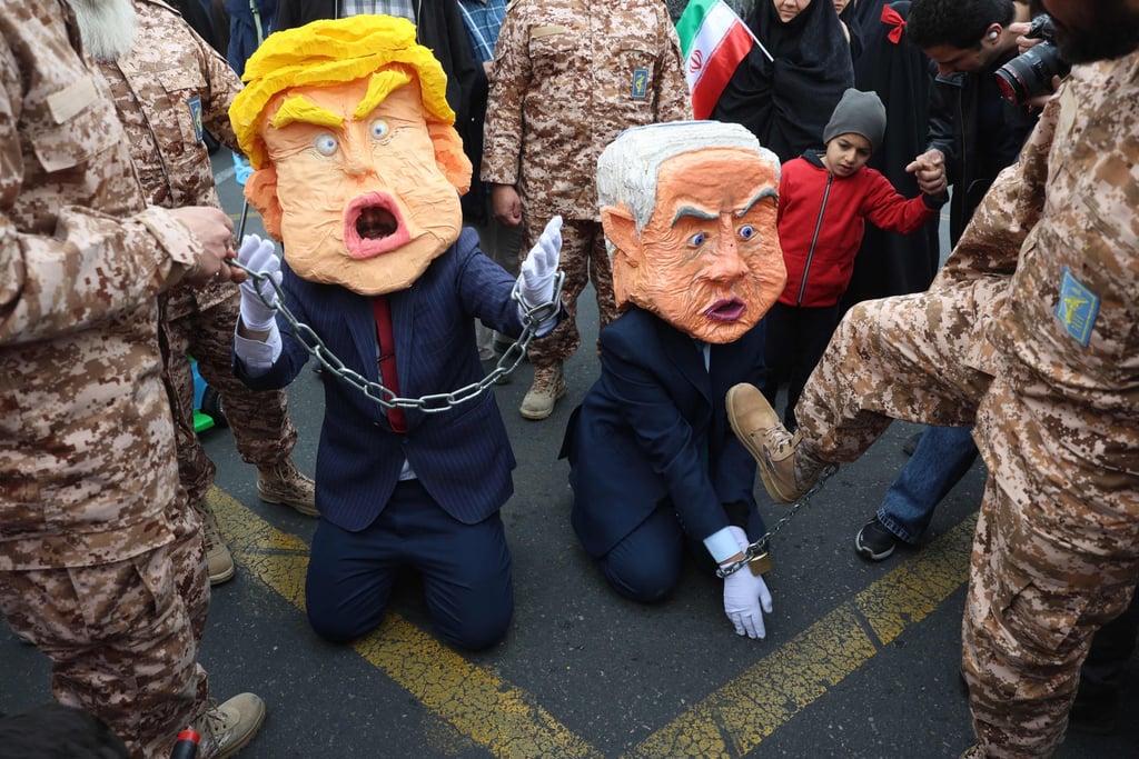 Effigies representing US President Donald Trump and Israeli Prime Minister Benjamin Netanyahu in Tehran. Photo: AFP