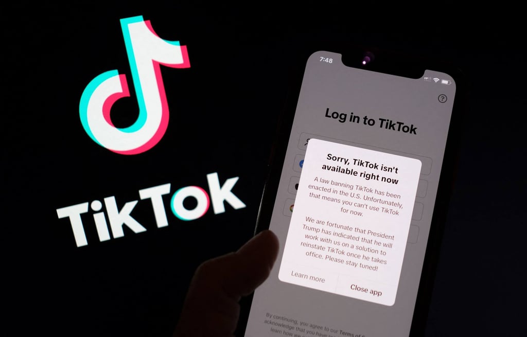 This illustration photo taken on January 18, 2025 shows the TikTok app on a smartphone screen in front of the TikTok logo. Photo: AFP