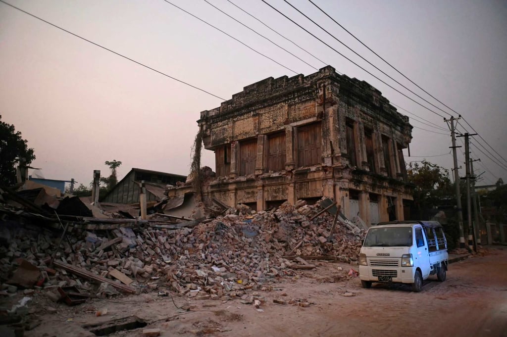 A destroyed building in Mandalay. The earthquake came amid civil war in Myanmar, making a dire humanitarian crisis even worse. Photo: AFP
