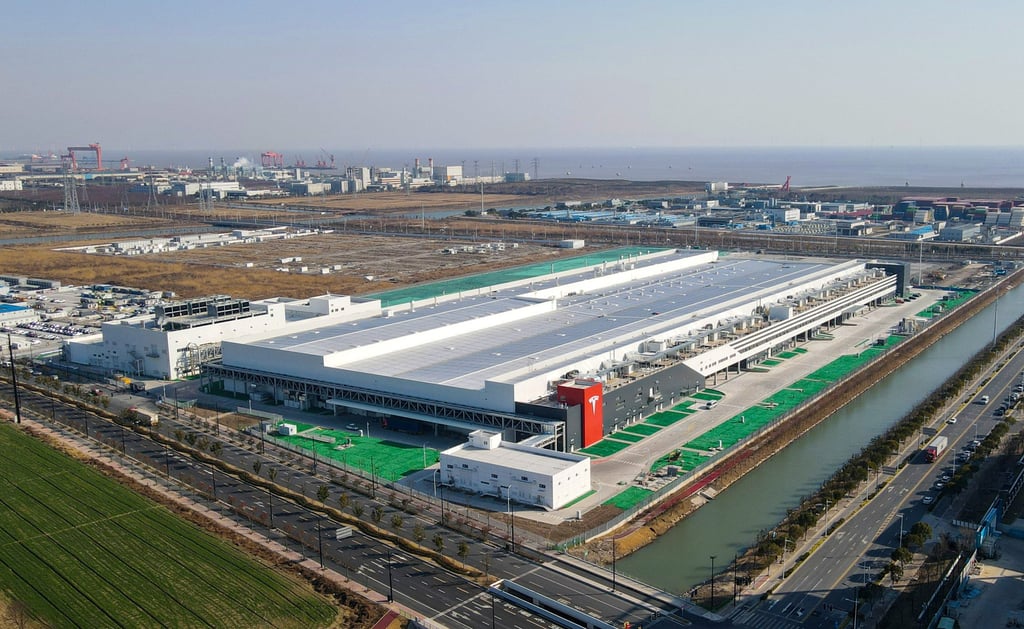 Tesla’s Gigafactory in Shanghai makes Model 3 and Model Y cars. Photo: Xinhua