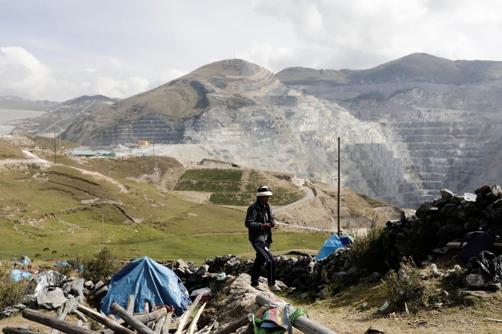 Members of indigenous communities camp on the property of a Chinese-owned copper mine, in Las Bambas, Peru, in 2022. Photo: Reuters