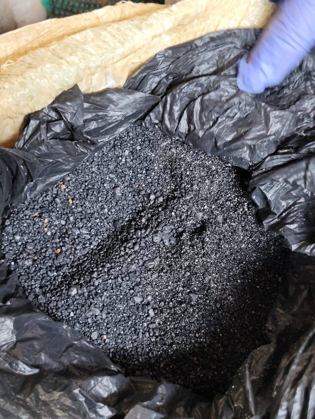 A sack of Coltan. Photo: Colombian Defence Ministry via AFP