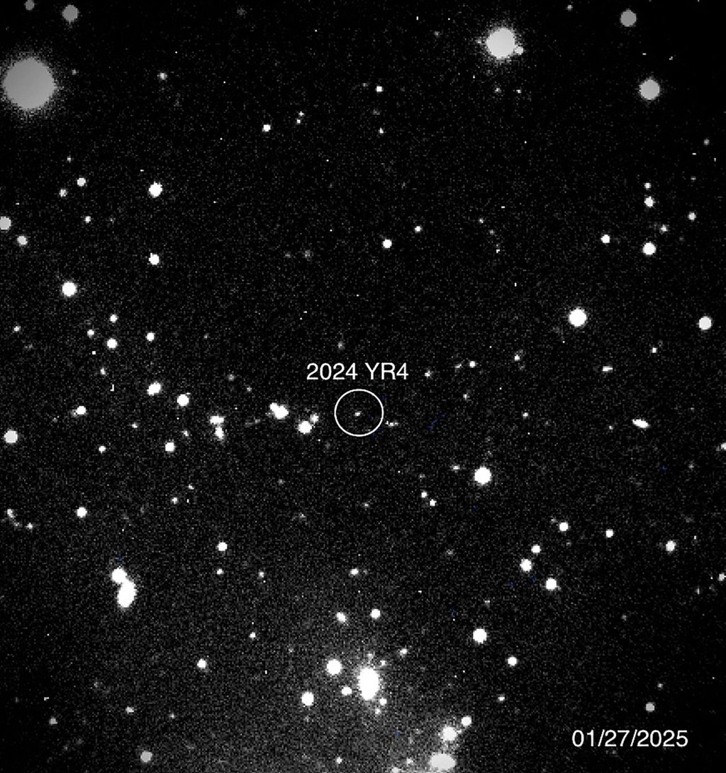 Asteroid 2024 YR4. Photo: Nasa/Magdalena Ridge 2.4m telescope/New Mexico Institute of Technology via AFP
