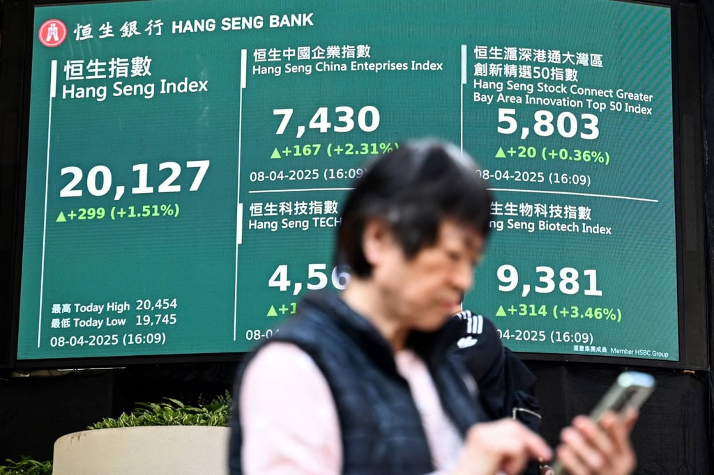 Hong Kong’s Hang Seng Index rose 1.5 per cent on April 8, 2025. Photo: AFP