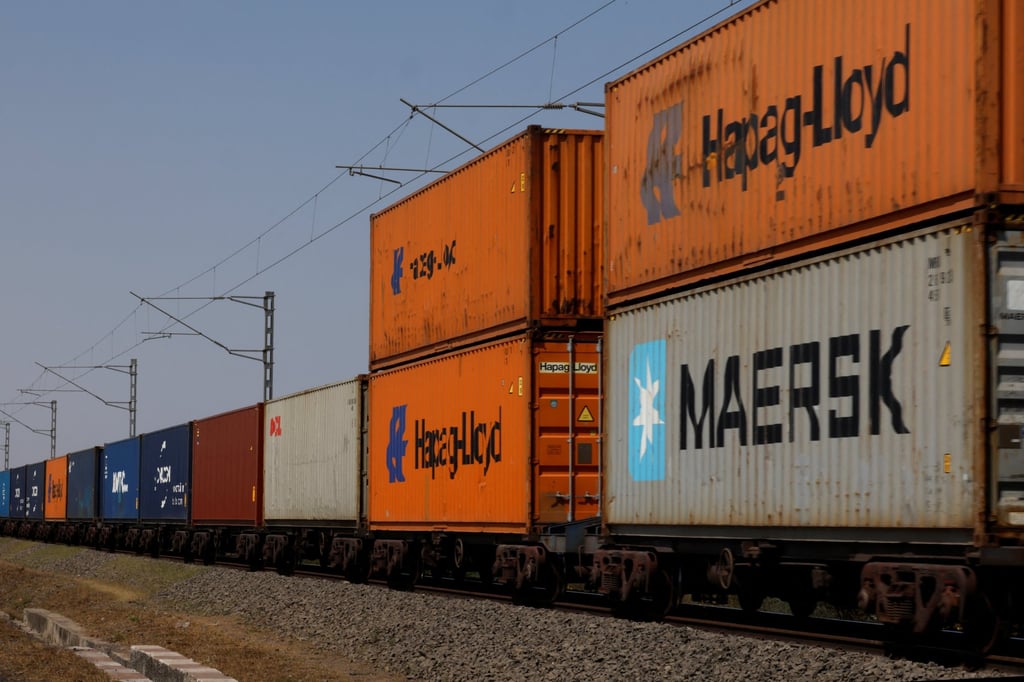 Containers are transported by train in the western state of Gujarat, India, earlier this month. Photo: Reuters
