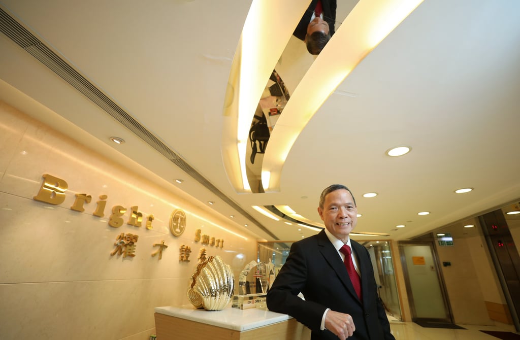 Peter Yip Mow-lum, chairman of Bright Smart Securities, during an interview in Central on 19 June 2020. Photo: Xiaomei Chen