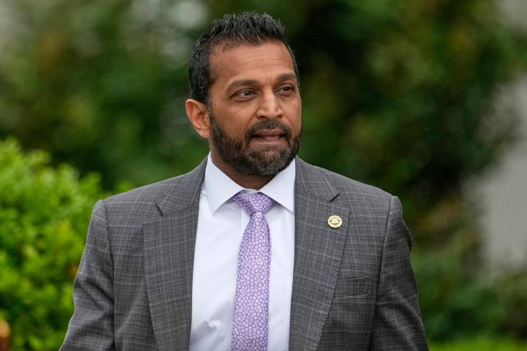 FBI director Kash Patel arrives on the South Lawn of the White House on Monday. Photo: AP